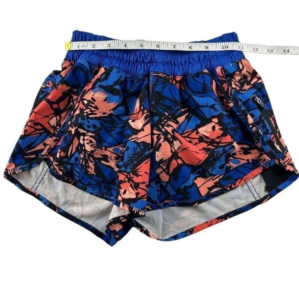 Lululemon Tracker Short IV Sz 4 Paint Storm Harbor Blue Multi Women's Activewear